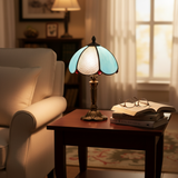 Lampe avec corps en verre bleuv
