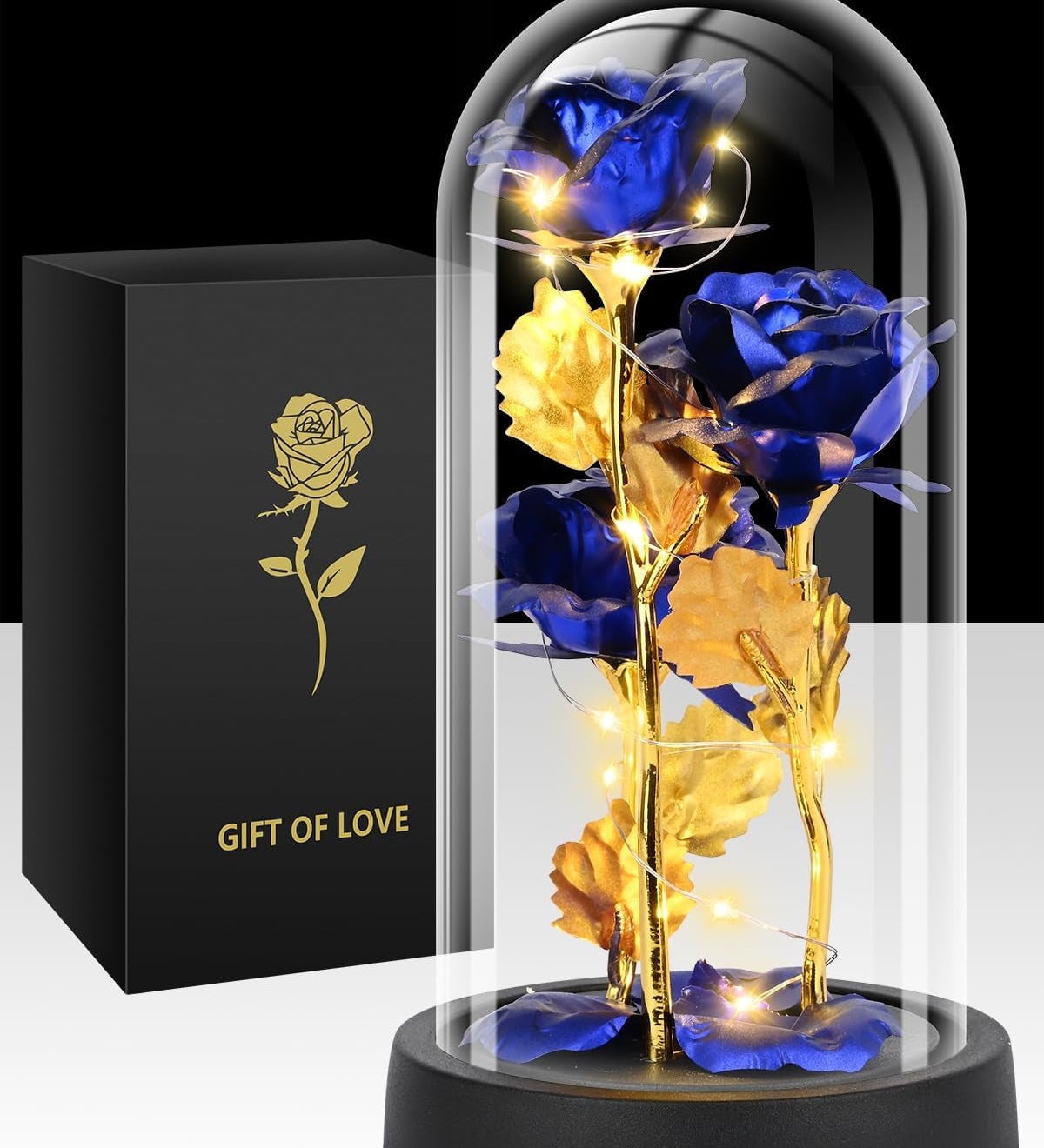 Cadeau de Rose en Verre EverGlow