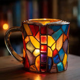 Tasse artistique 3D avec motif vitrail