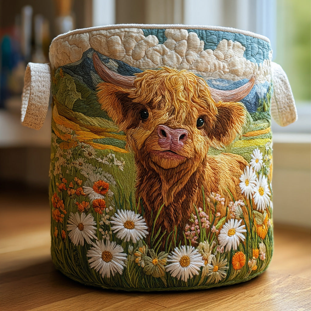 Enchantement des Hautes Terres | Panier à Linge Fait Main