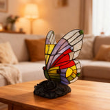 Lampe de table multicolore avec motif papillon