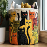 Carnaval de Chats Accueillant | Panier à Linge Fait Main