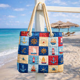Sac de Plage Fait à la Main | Patchwork Marin