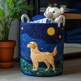 Enchantement de Chien Doré | Panier à Linge Fait Main