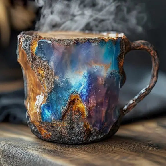 Tasse artistique en cristal avec effet agate