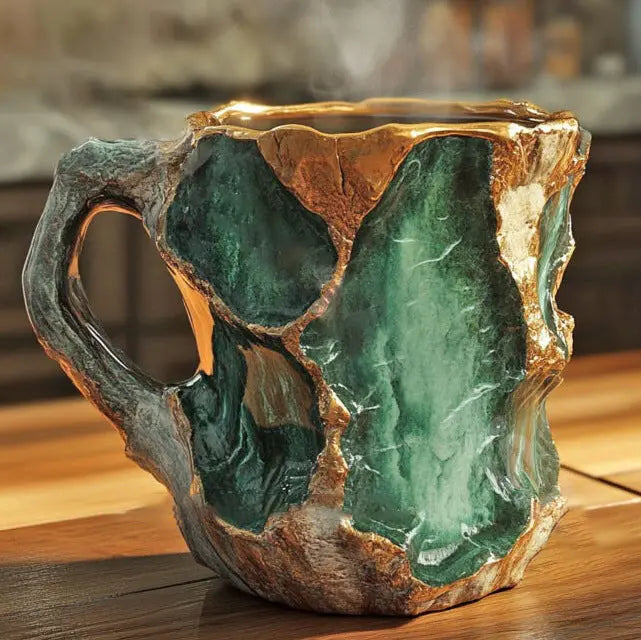 Tasse artistique en cristal avec effet agate