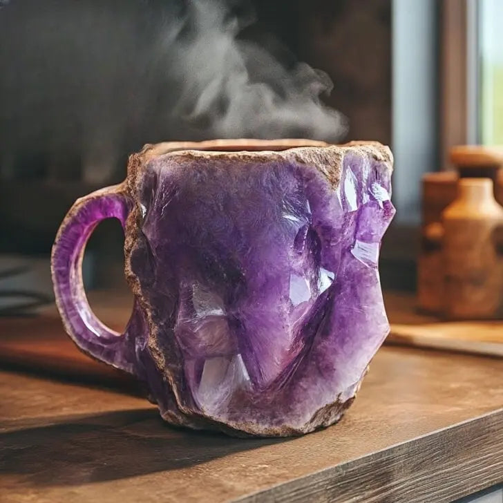 Tasse artistique en cristal avec effet agate