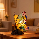 Lampe à plumes jaunes en mosaïque