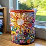Panier à Linge Fait Main | Tournesol en Fleurs