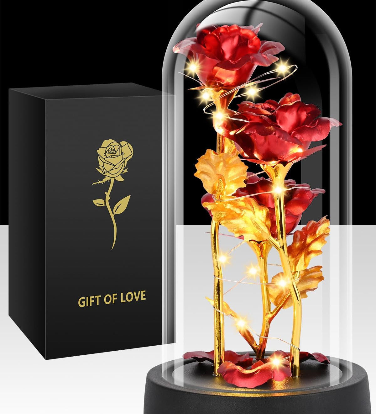 Cadeau de Rose en Verre EverGlow