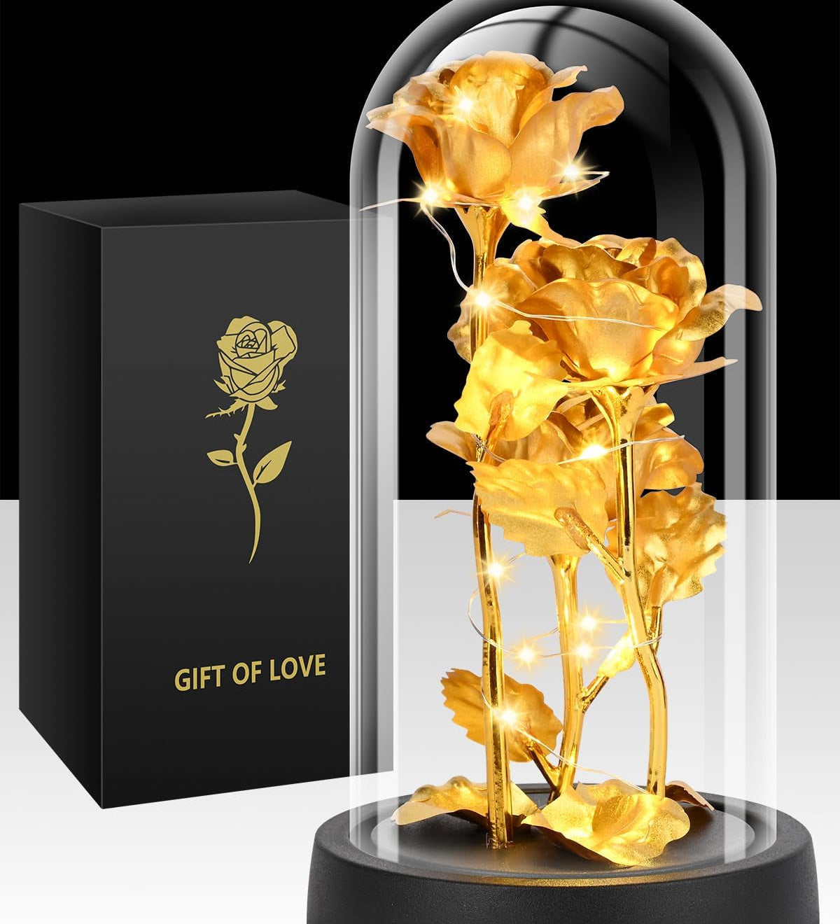 Cadeau de Rose en Verre EverGlow